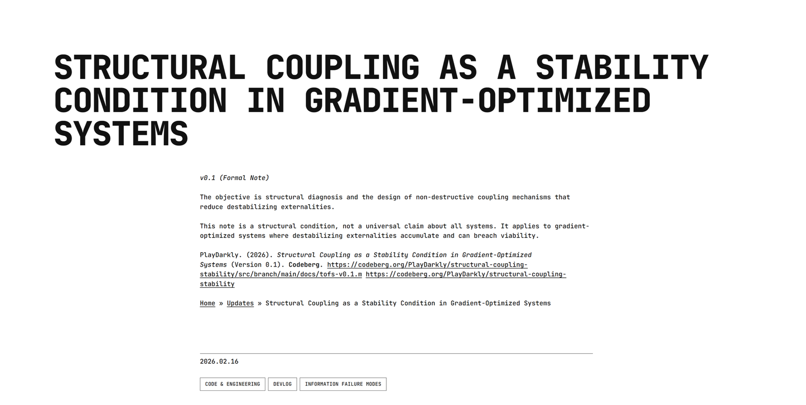Structural Coupling as a Stability Condition in Gradient-Optimized Systems