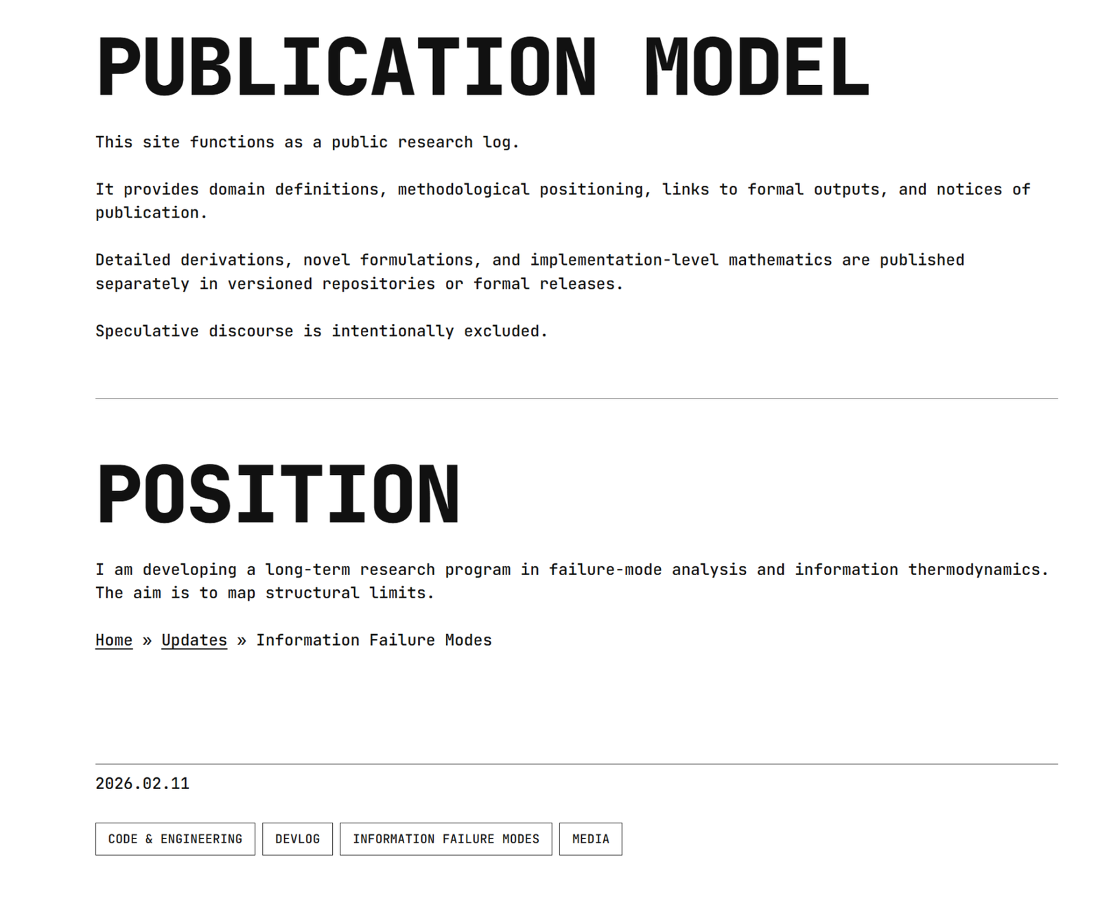 Information Failure Modes
